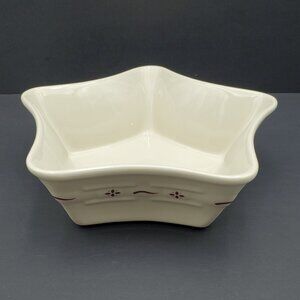 Longaberger Woven Traditions Red Star Shaped Bowl Paprika Casserole Serving Dish